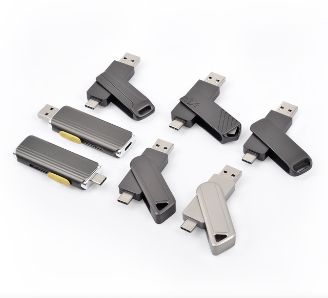 High Speed 2 in 1 OTG Type C Metal USB3.0 3.2 Usb Flash Drive Super Fast Speed Type C Custom logo Metal USB Flash Pen Drive