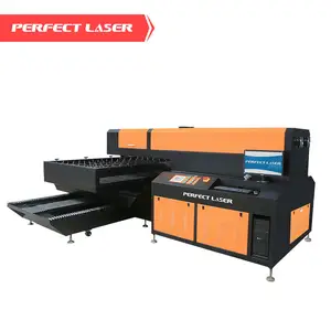 Mesin pemotong papan kertas potong kertas MDF kayu otomatis Laser sempurna mesin pemotong pukulan Laser CO2 300 Watt 400 Watt untuk kayu lapis