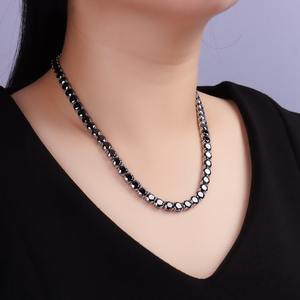 قلادة تنس من الموسانيت الأسود المقاوم للصدأ 2-6.5 مم للنساء والرجال، مصنوعة من الفضة الإسترلينية عيار 925، مجوهرات مخصصة من الشركة المصنعة - Product Image 2