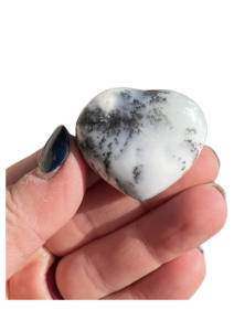 Cristal de Ópalo Dendrítico en Forma de Corazón, Paquete de 2 Piedras de Masaje Pulimentadas en Forma de Corazón Pequeño para Rejilla de Cristales, Regalo para Ella - Product Image 3