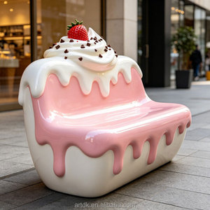 Escultura de Helado F060 de FRP, Estatua con Forma de Gelato, Decoración de Exterior con Chispas de Caramelo, Silla para <span class=keywords><strong>Centro</strong></span> Comercial o Cafetería - Product Image 3