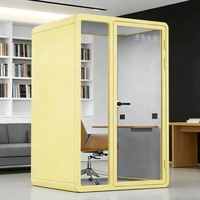 Bureau mobile moderne insonorisé, structure en acier, conception modulaire extensible, pour bureaux, maisons, streaming en direct
