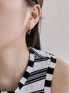 Dylam in Stock Hypoallergenic Jewelry Earrings Women S925 <b>Silver</b> Rhodium 18K Plated 13mm 18mm <b>Hoop</b> Earrings - Product Image 6