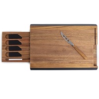 Planche à fromage en bois d'acacia avec tableau noir pour les fabricants de fromage, planche à charcuterie avec étiquettes alimentaires