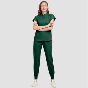 Women Hospital Uniform Set Knitted Moisture Wicking Split Design For Medical Beauty Salon Use - Product Image 2