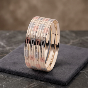 Wholesale 3 Tone Plated Fashion <b>Bangles</b> Multi Tone <b>Bangles</b> <b>Set</b> Brass Tri Color <b>Bangles</b> Laminado en oro chapado en oro de 3 tonos - Product Image 2
