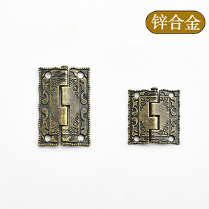 Bisagra de aleación de zinc estampada, pequeña, de bronce antiguo, para muebles, cajas de madera, montaje en superficie, diseño tradicional duradero - Product Image 3