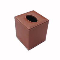 Boîte à mouchoirs en papier rouleau carré en cuir PU porte-serviettes en tissu
