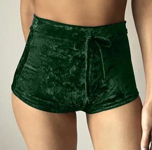 2025 à la mode femmes or velours flanelle sport Shorts élastique à lacets plissé Sexy à la mode maigre Fit vêtements - Product Image 6