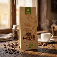 Sachet Doypack personnalisé imprimé pour emballage de grains de café avec valve, en papier kraft mat
