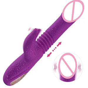 Wiederauf ladbare Schub G-Punkt Av Zauberstab Vibrator Sexuell vibrierend Sexspielzeug für Erwachsene Auf und Ab Kaninchen Vibrator Frauen Paar