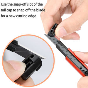 Foshio 18mm SK5 Blade Utility Retractable <b>Box</b> Cutter Custom Logo & Color Low MOQ <b>Heavy</b> <b>Duty</b> Plastic+Steel Craft Knives Artists - Product Image 2