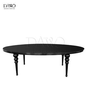 2025 Configuración de boda de jardín al aire libre <span class=keywords><strong>para</strong></span> 10 <span class=keywords><strong>personas</strong></span> Mesa de <span class=keywords><strong>pastel</strong></span> de boda ovalada negra <span class=keywords><strong>para</strong></span> sala de estar - Product Image 2