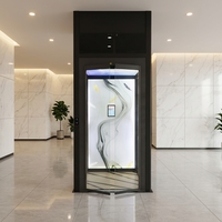 Kleiner Hauslift Automatischer Villenaufzug Elektrische Glaskabine Edelstahl-Schiebetür Garten 2 bis 4 Etagen 400kg CE-Zertifiziert