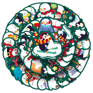À la mode bonhomme de neige découpé autocollants <span class=keywords><strong>hiver</strong></span> noël vinyle décalcomanies pour téléphone portable Journal bricolage Kawaii saisonnier décoration autocollants - Product Image 5