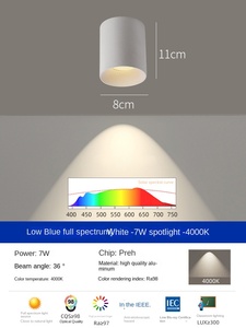 Spot de plafond LED en aluminium à économie d'énergie monté en surface pour salon 7W 10W 12W COB - Product Image 5