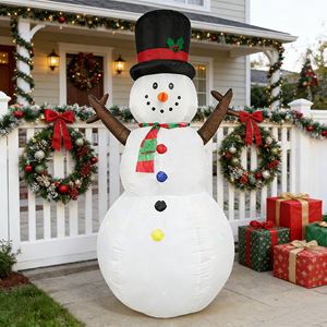 Nouvelles décorations de Noël : Lanternes et modèles de bonhommes de neige en polyester 190T imperméables de 2,4 m pour jardins et fêtes – Direct Usine - Product Image 3