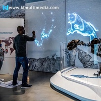 Instalasi seni interaktif dengan proyeksi interaktif dan dinding seni ringan untuk pameran museum seni AI Digital interaktif 3d