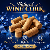 Tapón Hermético para Botellas de Vino, Corcho Natural Reutilizable, Mantiene el Vino Fresco, Sellador de Corcho de Grado Alimenticio para Botellas