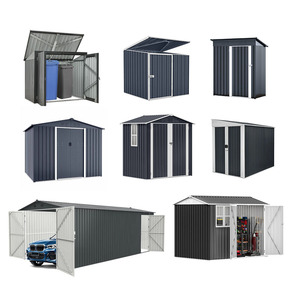 Abri de jardin en acier galvanisé 10x20, kit de rangement extérieur en métal, abri utilitaire à double porte pour équipement de jardin - Product Image 4