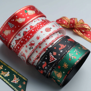 Ruban en satin gros-grain en tissu polyester avec logo personnalisé INFFY, 50/100 yards, couleur et taille personnalisées, décoration de Noël, cadeau - Product Image 5