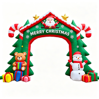 Arche gonflable géante de Noël avec éclairage LED, Père Noël, bonhomme de neige, décoration de Noël pour centre commercial, fête en plein air