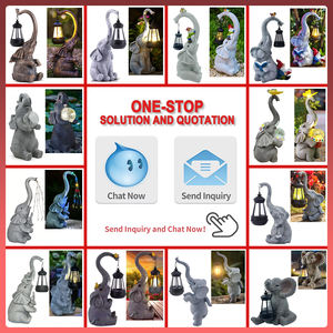 Waterdichte Patio Tuin Gazon Decoratie Hars Koperen Olifant Beeldje Solar Tuin Licht - Product Image 6