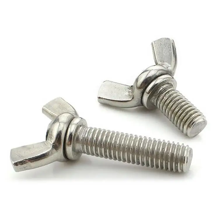 price Hardware Custom machining buy hand tightening screw m6 butterfly screw 45mm 316 stainless steel screw zinc