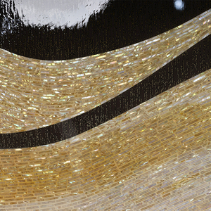 <span class=keywords><strong>Arte</strong></span> Mural Abstracto Moderno de 3 Paneles con Marco, Acabado UV en Cuero e Incrustaciones de Madreperla para Decoración de Hoteles - Product Image 3