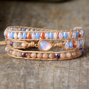 Fashion Wrap <b>Bracelets</b> Multi Layer Beaded <b>Opal</b> Crystal Water Drop Design Women's Jewelry Handmade Woven <b>Bracelet</b> - Product Image 1