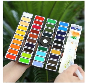 18 38 58 vibrante móvil colores acuarela pintura con tres cepillo de agua plumas - Product Image 3