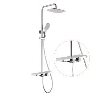 YUSON YS34293 Colonne de Douche Murale Mitigeur de Baignoire 3 Sorties avec Tablette