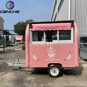 Camion de restauration mobile vintage en acier inoxydable multifonctionnel pour café, desserts, snacks, restauration rapide, logo personnalisé pour - Product Image 1