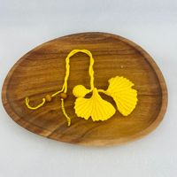 Porte-clés en forme de feuille de Ginkgo en coton PP de 10 cm, fait main au crochet, accessoire mignon pour sac/voiture/vêtements, KIVA K-1544, pour enfants et femmes