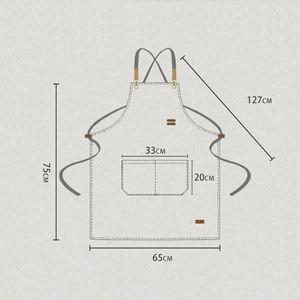 Cuisine Salon Stylish Sleeveless Canvas Bib Chef Barista and Hairdresser Apron Fashionable <b>Kitchen</b> <b>Accessory</b> - Product Image 4
