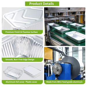 กล่องฟอยล์อลูมิเนียมสำหรับบรรจุอาหารขนาดเล็ก 260 มล./8.79 ออนซ์  สำหรับใส่อาหารกลับบ้าน พร้อมฝาปิด - Product Image 3