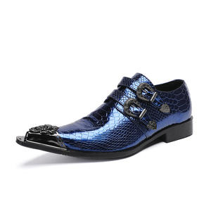 2025 hommes décontracté en cuir véritable sans lacet chaussures grosse tête Derby robe d'affaires pour les mariages d'été qualité fermeture marié Style - Product Image 1