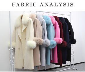 Giacca Invernale Elegante al Ginocchio da <span class=keywords><strong>Donna</strong></span> JANEFUR, <span class=keywords><strong>Cappotto</strong></span> di Lusso in <span class=keywords><strong>Cashmere</strong></span> Double-Face con Collo in Vera Pelliccia di Volpe - Product Image 6