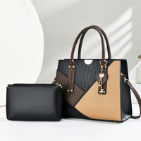 Ensemble de 2 sacs à main tendance bicolores, sacs à bandoulière décontractés, grande capacité, sacs pour femmes