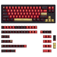 Capuchons de touches rouges style manga/samouraï, minimalistes, profil Cherry, en PBT par sublimation pour clavier mécanique 61/64/68 touches