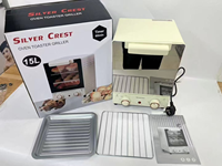 Four électrique à commande mécanique de grande capacité 15L, mini-four grille-pain, friteuse à air et grill pour la cuisson à domicile et en camping-car