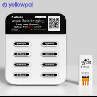 Estación de Carga Compartida Yellowpal de 8 Ranuras con Pantalla Publicitaria, Compatible con POS, Quiosco de Venta de 45W