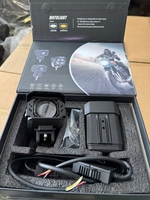 Phare antibrouillard à LED bicolore pour moto Feu de conduite à LED bicolore pour moto avec œil de diable rouge/bleu