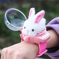 Mini dessin animé montre RC dérive voiture douce en peluche animaux en peluche jouet télécommande voiture avec lumière Rechargeable poignet RC voitures pour enfants