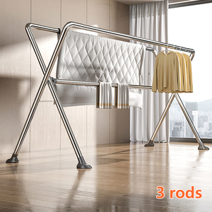 Séchoir à <span class=keywords><strong>linge</strong></span> pliable à longueur réglable avec cadre métallique stable, filet de séchage et support à chaussures - Product Image 6