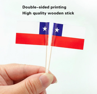 Drapeaux de cocktail Chili, pics à cocktail avec drapeau chilien, 1,4 x 1 pouce, impression recto-verso, en papier, sur bâtonnets en bois