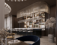 Chaise de salle à manger haut de gamme personnalisée et rembourrée, design incurvé, ensemble de mobilier pour restaurant et café, idéal pour projets hôteliers et de restauration
