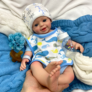 Flexibele siliconen reborn poppen voor peuters, realistische zuigbeweging, volledig siliconen lichaam, wasbaar, 18 inch, jongens speelgoed - Product Image 1