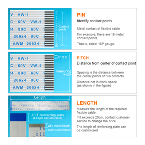 Гибкий плоский кабель типа B, 0,5 0,8 1,0 1,25 мм с шагом 4 6 7 8 10 12 14 18 20 22 24 26 30 32 34 35 контактная лента для электронной - Product Image 3