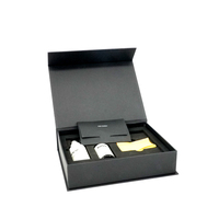 Boîte cadeau magnétique noire personnalisée, emballage de luxe avec insert en mousse sur mesure pour kits d'entretien automobile